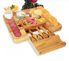 Load image into Gallery viewer, Sustainable Bamboo Cutting Board with Drawer for Knife Set | Fast Shipping from the US!