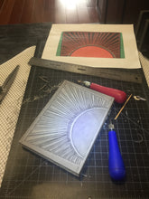 Load image into Gallery viewer, Egyptian Sunrise: Frame-able Block Print Greeting Card | Five Sustainable Blank Greeting Cards Each a Limited Edition Print. Signed & Numbered.