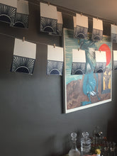 Load image into Gallery viewer, Egyptian Sunrise: Frame-able Block Print Greeting Card | Five Sustainable Blank Greeting Cards Each a Limited Edition Print. Signed & Numbered.