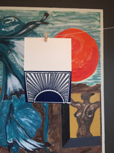 Load image into Gallery viewer, Egyptian Sunrise: Frame-able Block Print Greeting Card | Five Sustainable Blank Greeting Cards Each a Limited Edition Print. Signed & Numbered.