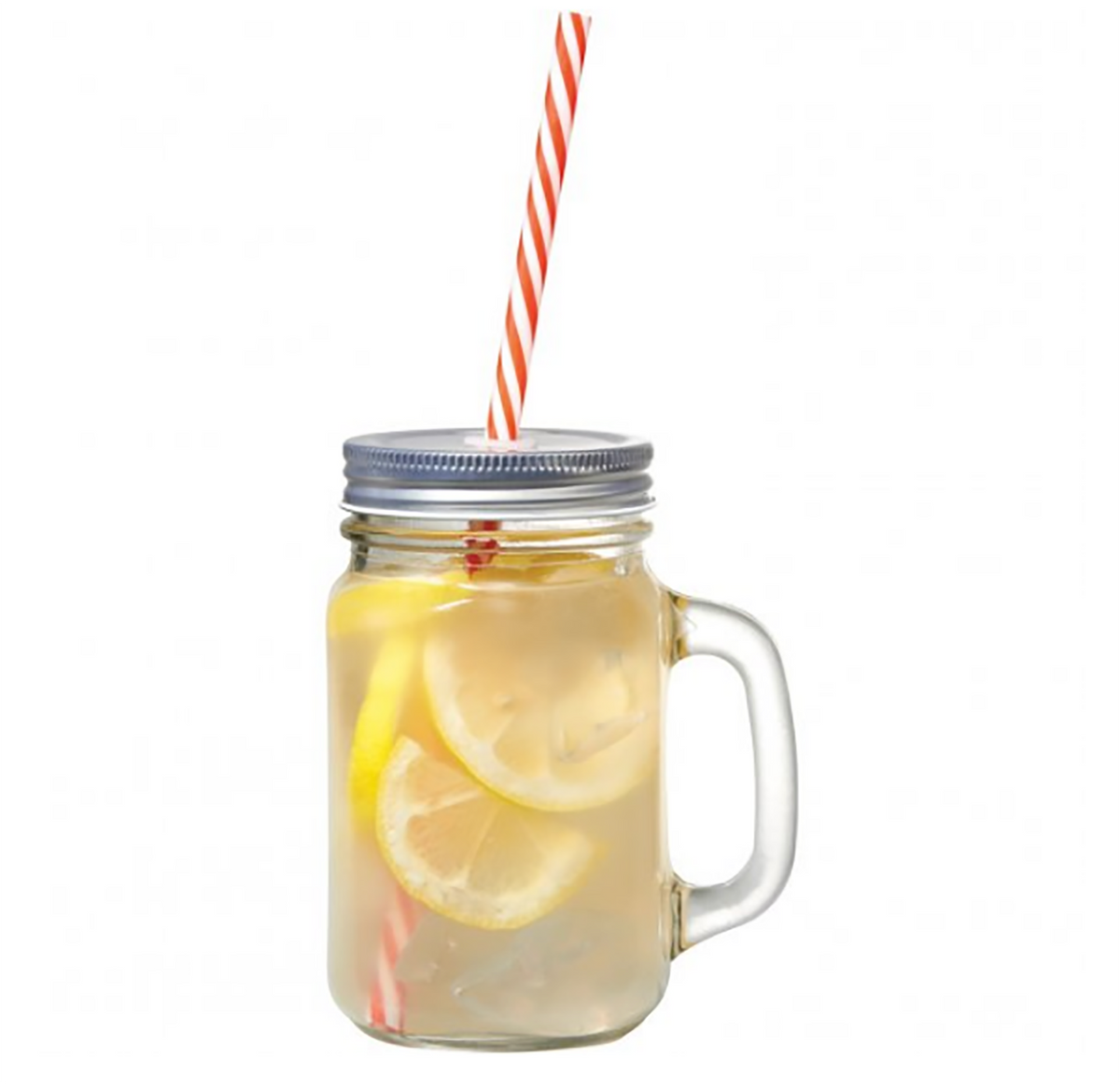 Glass Mason Jar Drinking Mugs w/Handles & Reusable Colorful Straws (6 pack,  16 oz each) Includes Wooden Tray for easy Transportation - Indoor Outdoor