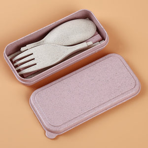Sustainable Portable Wheat Straw Cutlery Set | Camping Travel Tableware