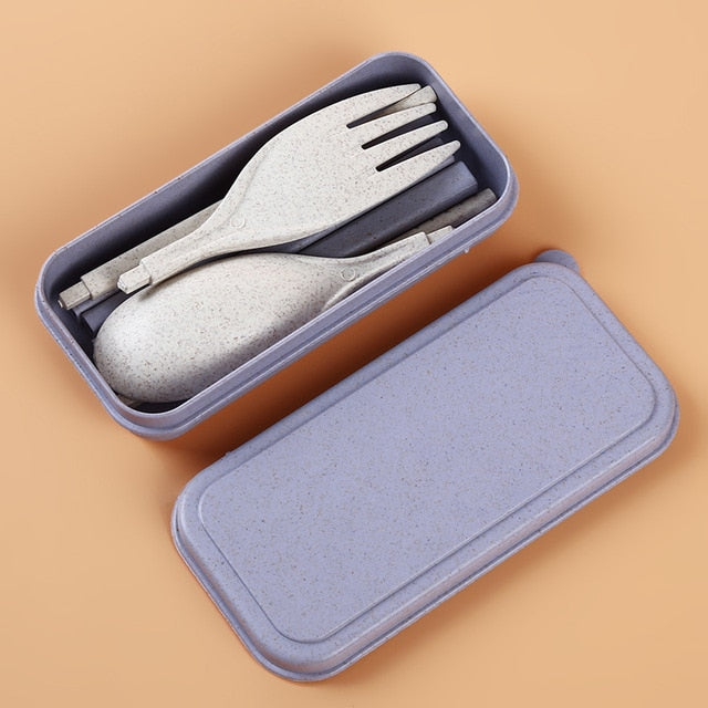 Portable Cutlery Set Reusable Travel Utensils Wheat Straw - Temu