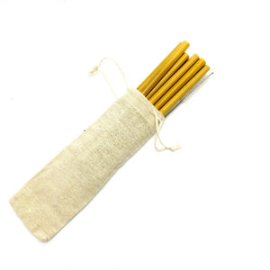 EcoFriendly Bamboo Drinking Straws | 10 pcs. Set with Cleaning Brush | Sustainable | Reusable