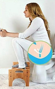 Sustainable Bamboo Potty Step | Constipation Assistant | Adjustable Potty Foot Stool w/ Tao Massager