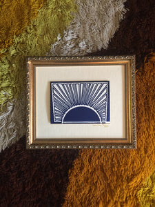 Egyptian Sunrise: Frame-able Block Print Greeting Card | Five Sustainable Blank Greeting Cards Each a Limited Edition Print. Signed & Numbered.