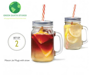 16-Ounce Mason Jar Mugs with Reusable Straws | 2 Pack | Fast Shipping from the US!