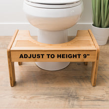 Load image into Gallery viewer, Sustainable Bamboo Potty Step | Constipation Assistant | Adjustable Potty Foot Stool w/ Tao Massager
