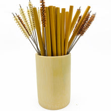 Load image into Gallery viewer, EcoFriendly Bamboo Drinking Straws | 10 pcs. Set with Cleaning Brush | Sustainable | Reusable
