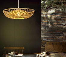 Load image into Gallery viewer, Sustainable Bamboo Garden  Wicker Rattan Pendant Light Fixture
