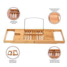 Load image into Gallery viewer, Sustainable Bamboo Garden Adjustable Bathtub Tray | Bathtub Caddy | Bath Bridge
