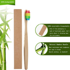 EcoFriendly Bamboo Toothbrushes | Mixed Color Soft Bristles | Adult's and Kid's