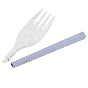 Sustainable Portable Wheat Straw Cutlery Set | Camping Travel Tableware